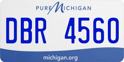 MI license plate DBR4560