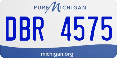 MI license plate DBR4575