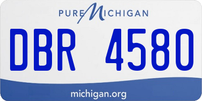 MI license plate DBR4580