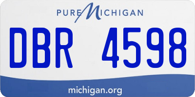 MI license plate DBR4598