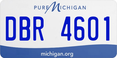 MI license plate DBR4601