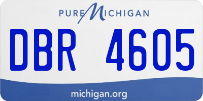 MI license plate DBR4605
