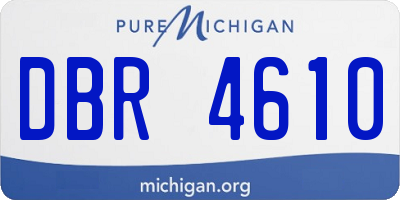 MI license plate DBR4610