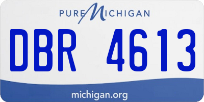 MI license plate DBR4613