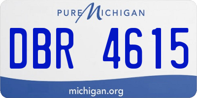 MI license plate DBR4615
