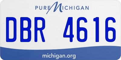 MI license plate DBR4616