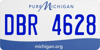 MI license plate DBR4628