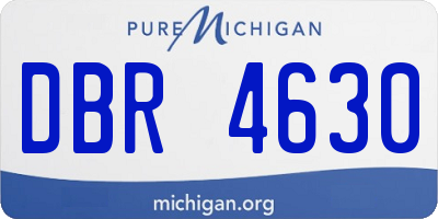 MI license plate DBR4630