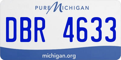 MI license plate DBR4633