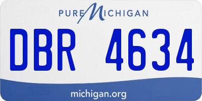 MI license plate DBR4634