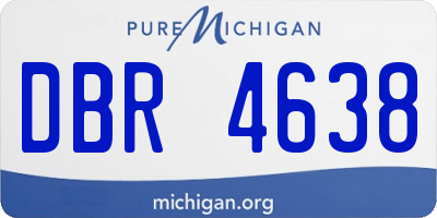 MI license plate DBR4638