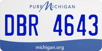 MI license plate DBR4643