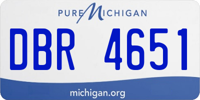MI license plate DBR4651