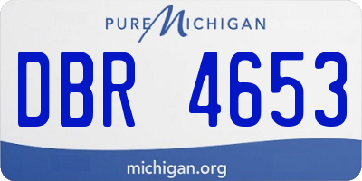 MI license plate DBR4653