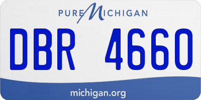 MI license plate DBR4660