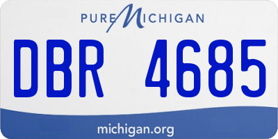 MI license plate DBR4685