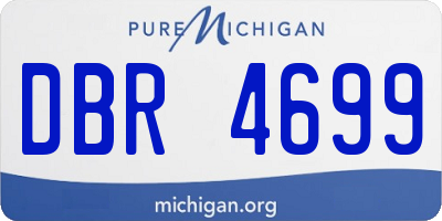 MI license plate DBR4699