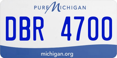 MI license plate DBR4700