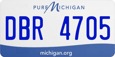 MI license plate DBR4705