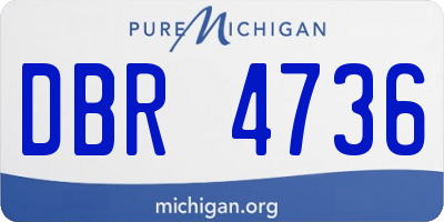 MI license plate DBR4736