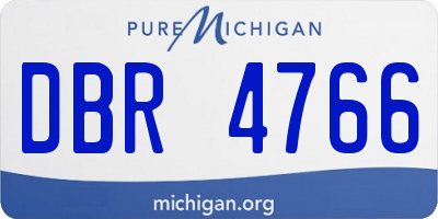 MI license plate DBR4766