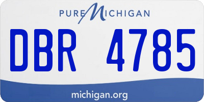 MI license plate DBR4785