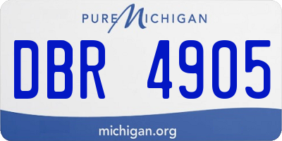 MI license plate DBR4905