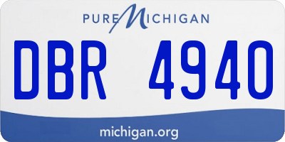 MI license plate DBR4940