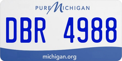 MI license plate DBR4988
