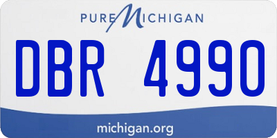 MI license plate DBR4990