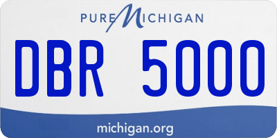 MI license plate DBR5000