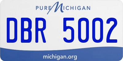 MI license plate DBR5002