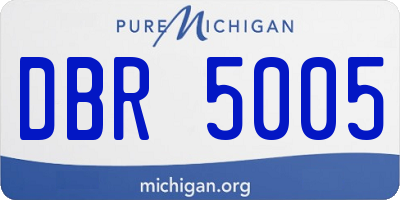 MI license plate DBR5005
