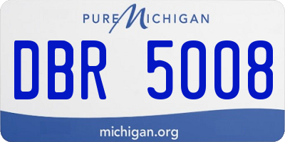 MI license plate DBR5008
