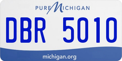 MI license plate DBR5010