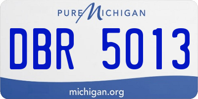 MI license plate DBR5013