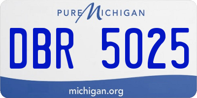 MI license plate DBR5025