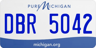 MI license plate DBR5042