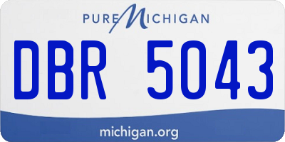 MI license plate DBR5043