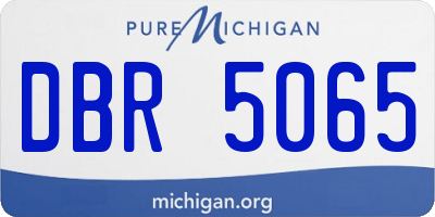 MI license plate DBR5065