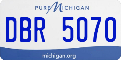 MI license plate DBR5070