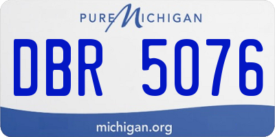 MI license plate DBR5076