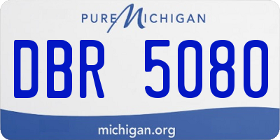 MI license plate DBR5080