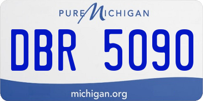 MI license plate DBR5090