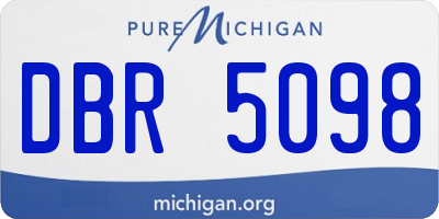MI license plate DBR5098