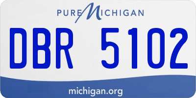 MI license plate DBR5102