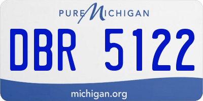MI license plate DBR5122