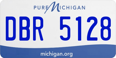 MI license plate DBR5128