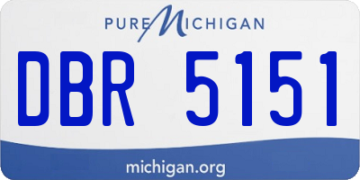 MI license plate DBR5151