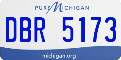 MI license plate DBR5173
